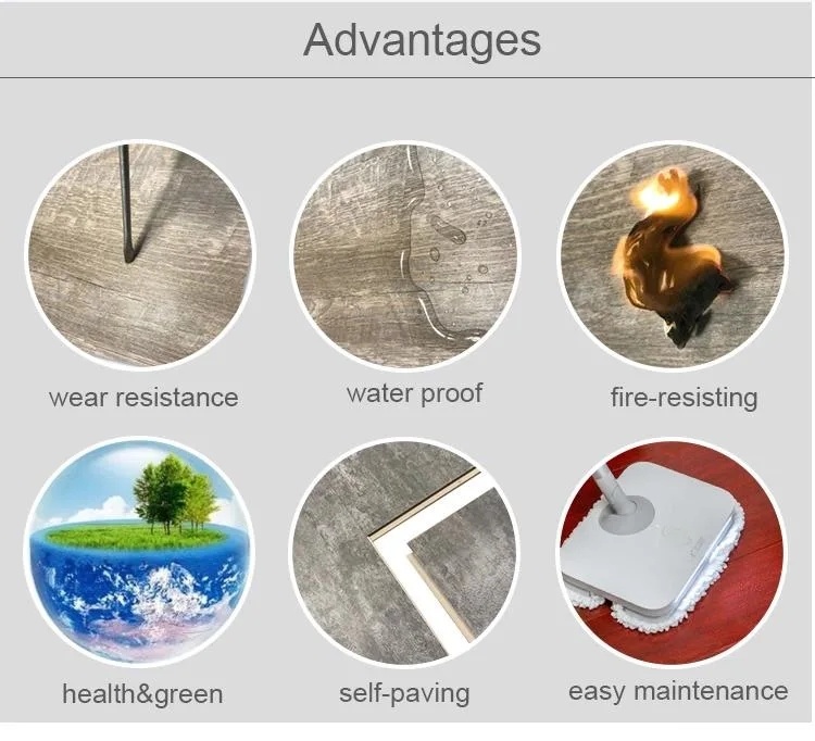 Custom Bathroom Waterproof Self Adhesive PVC Vinyl Wood Floor Stickers Spc Floor